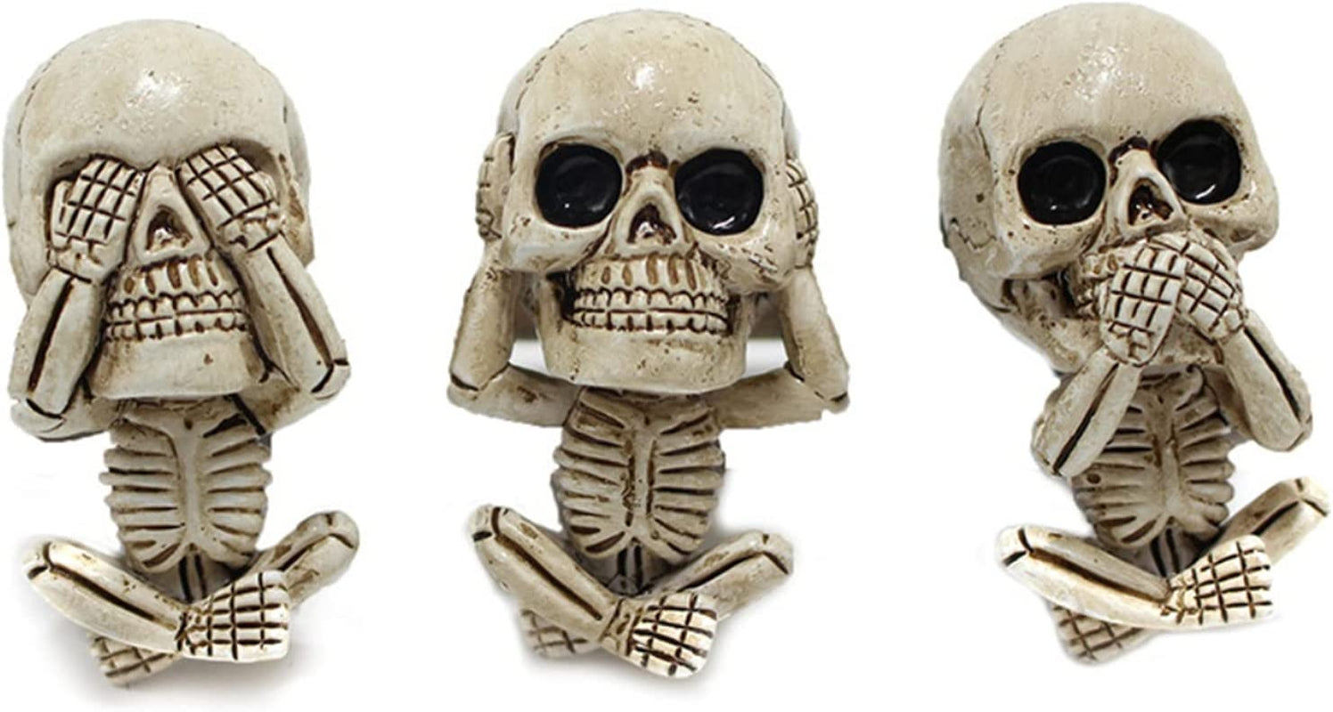Car Air Freshener Clips, Skull Car Vent Decoration, 3 Count, Black, Unscented